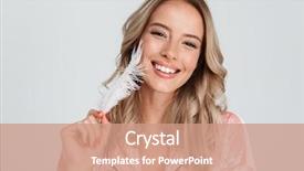  Presentation with hairy body - Cool new slides with her body with a feather backdrop and a coral colored foreground