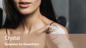  Presentation with dark skin - Audience pleasing slides consisting of her body with big feather backdrop and a coral colored foreground