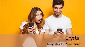  Presentation with young woman diagnosis of sti - Amazing PPT theme having her boyfriend isolated over yellow backdrop and a gold colored foreground