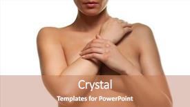  Presentation with business intelligence white robotic arm - PPT theme having her breasts concealing her nipple background and a coral colored foreground