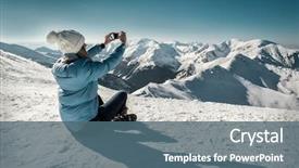  Presentation with mountain top - Audience pleasing presentation consisting of her camera at sunny winter backdrop and a  colored foreground