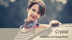  Presentation with fashion - Cool new presentation theme with her car stylish female model backdrop and a lemonade colored foreground