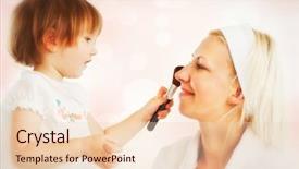  Presentation with child care - Colorful slides enhanced with her child against yellow backdrop and a lemonade colored foreground