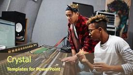  Presentation with sounds - Colorful slide deck enhanced with her co-worker all possible backdrop and a violet colored foreground