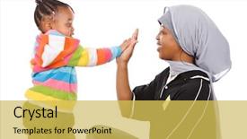  Presentation with muslim - Theme enhanced with her cute little african girl background and a  colored foreground
