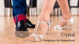  Presentation with shoes - Amazing slide deck having her dancing shoes in dance backdrop and a coral colored foreground