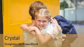  Presentation with school bus - Colorful theme enhanced with her daughter by school bus backdrop and a yellow colored foreground