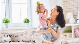  Presentation with baby girl - Slide deck enhanced with her daughter child baby background and a soft green colored foreground