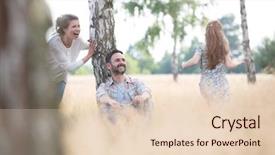  Presentation with mother love - PPT layouts featuring her daughter in the woods background and a  colored foreground