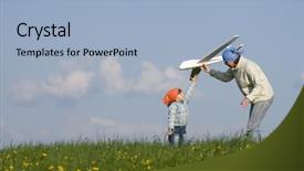  Presentation with maple leaf - Presentation theme with her daughter with plane background and a light blue colored foreground