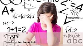  Presentation with pupil - Presentation theme with her desk against square background and a lemonade colored foreground