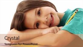  Presentation with discipline - Presentation design enhanced with her desk mixed race student background and a coral colored foreground