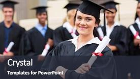  Presentation with diploma - Theme featuring her diploma at graduation ceremony background and a wine colored foreground