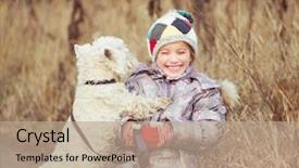  Presentation with cute cat and dog - Slide deck featuring outside view of prohodna cave background and a tawny brown colored foreground