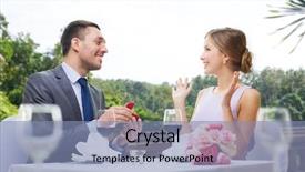  Presentation with valentines day - Audience pleasing slide deck consisting of her engagement ring at restaurant backdrop and a light blue colored foreground