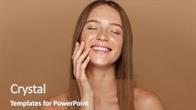  Presentation with indian woman face beauty - Slides consisting of her face isolated over beige background and a red colored foreground