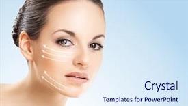  Presentation with spa concept - Theme enhanced with her face plastic surgery background and a sky blue colored foreground