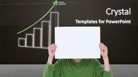  Presentation with blank - PPT theme consisting of her face with bar chart background and a dark gray colored foreground