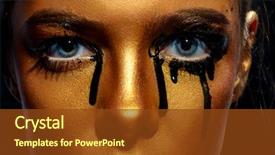  Presentation with golden woman - Colorful theme enhanced with her fashionable provocation pollution backdrop and a tawny brown colored foreground