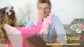  Presentation with fairy garden - Cool new PPT theme with her fathers face at garden backdrop and a tawny brown colored foreground