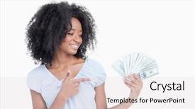  Presentation with eyes - Presentation theme consisting of curly woman closing eyes while background and a lemonade colored foreground