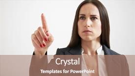  Presentation with forefinger - Colorful theme enhanced with her forefinger like pushing button backdrop and a  colored foreground