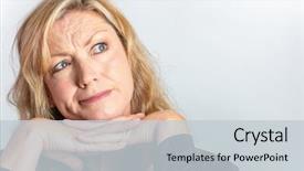  Presentation with studio - Cool new PPT theme with her forties looking up inquisitive backdrop and a light gray colored foreground