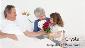  Presentation with hospital investment - Audience pleasing slides consisting of her grandparents in a hospital backdrop and a lemonade colored foreground