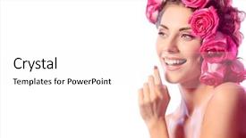  Presentation with beauty cosmetics - Presentation design enhanced with her hair cosmetics beauty fashion background and a  colored foreground