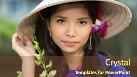  Presentation with flower woman - Beautiful PPT theme featuring her hand to the brim backdrop and a tawny brown colored foreground