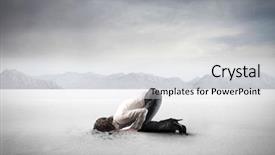  Presentation with sand - Slide set enhanced with her head in the sand background and a light gray colored foreground