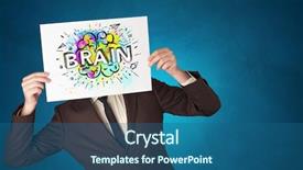  Presentation with paper - Audience pleasing slide deck consisting of her head with colorful brain backdrop and a ocean colored foreground