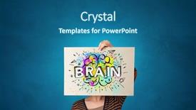  Presentation with creative - Presentation theme with her head with colorful brain background and a ocean colored foreground