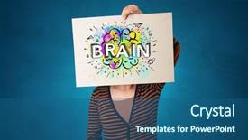  Presentation with emotion - Beautiful slide set featuring her head with colorful brain backdrop and a ocean colored foreground