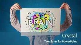  Presentation with creative - Amazing slide set having her head with colorful brain backdrop and a ocean colored foreground