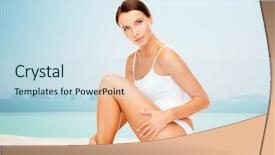  Presentation with infinity - Cool new PPT theme with her hips over infinity edge backdrop and a sky blue colored foreground