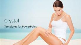  Presentation with infinity - Amazing slides having her hips over infinity edge backdrop and a sky blue colored foreground