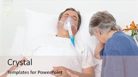  Presentation with woman sad - Presentation theme having her husband in a hospital background and a lemonade colored foreground