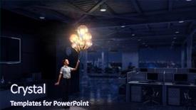  Presentation with bright ideas - Cool new presentation theme with her ideas are so bright backdrop and a navy blue colored foreground