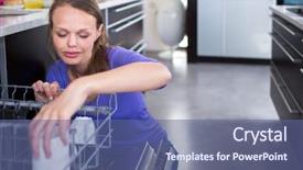  Presentation with kitchen appliance - Slide deck enhanced with her keep the home tidy background and a  colored foreground