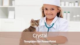  Presentation with veterinary - Presentation theme enhanced with her kitten - animal care background and a coral colored foreground