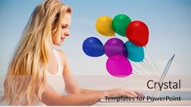  Presentation with electricity gneartion using speed breakers - Presentation theme with her laptop at the beach background and a  colored foreground