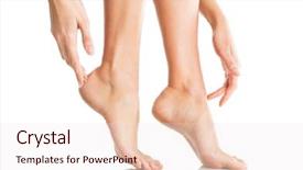  Presentation with nails - PPT layouts having her leg and feet background and a lemonade colored foreground