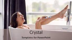  Presentation with shaving - Colorful theme enhanced with her leg in the bathtub backdrop and a coral colored foreground