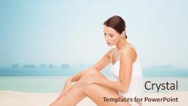  Presentation with spa concept - Colorful presentation theme enhanced with her legs over infinity edge backdrop and a  colored foreground