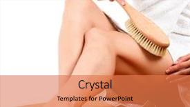  Presentation with brush - Slide deck enhanced with her legs with big brush background and a coral colored foreground