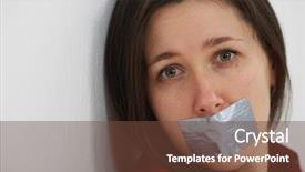  Presentation with duct - Audience pleasing slides consisting of her lips being tape backdrop and a tawny brown colored foreground