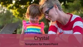  Presentation with home garden - Audience pleasing PPT layouts consisting of her little daughter enjoying free backdrop and a violet colored foreground