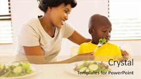  Presentation with mother feeding baby breast milk - Cool new PPT theme with her little son who hate backdrop and a yellow colored foreground