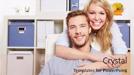  Presentation with man and woman - Cool new slides with her man in the living backdrop and a  colored foreground